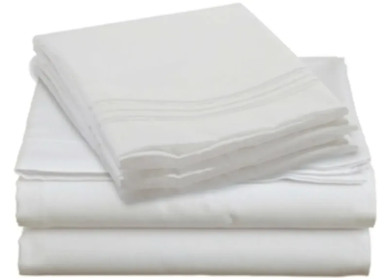 Queen size 4 Piece Sheet Set in White Microfiber