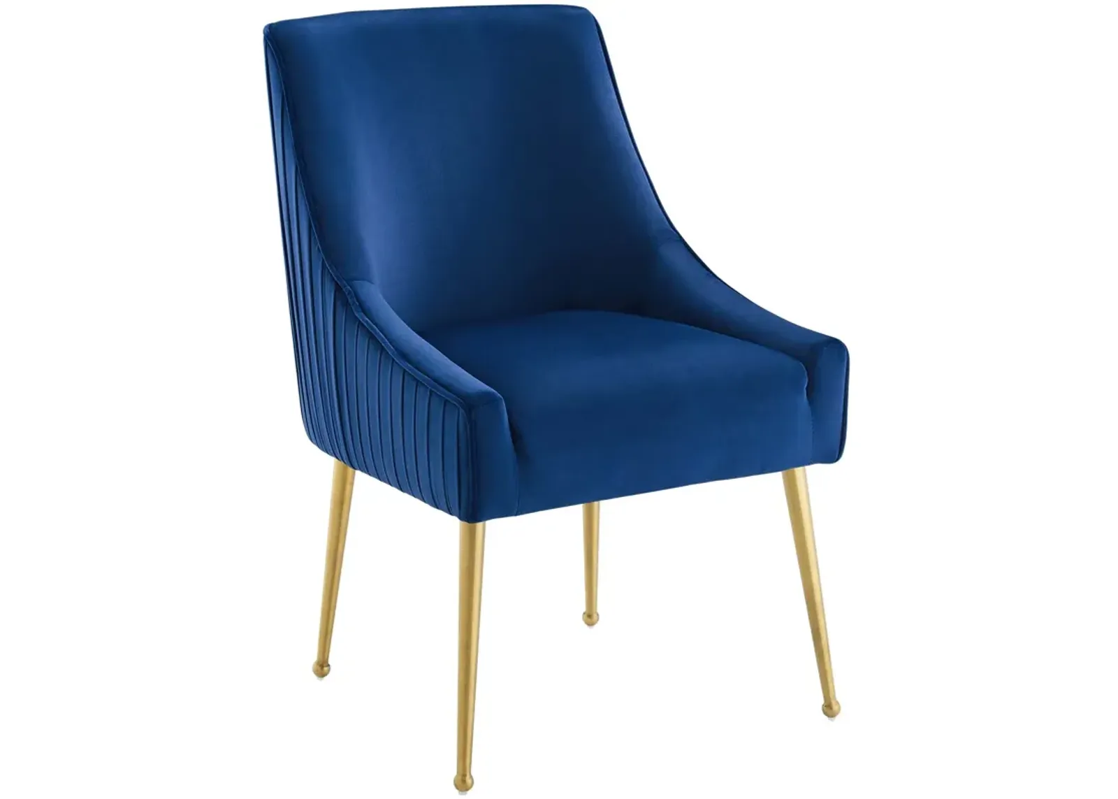 Discern Pleated Back Upholstered Performance Velvet Dining Chair