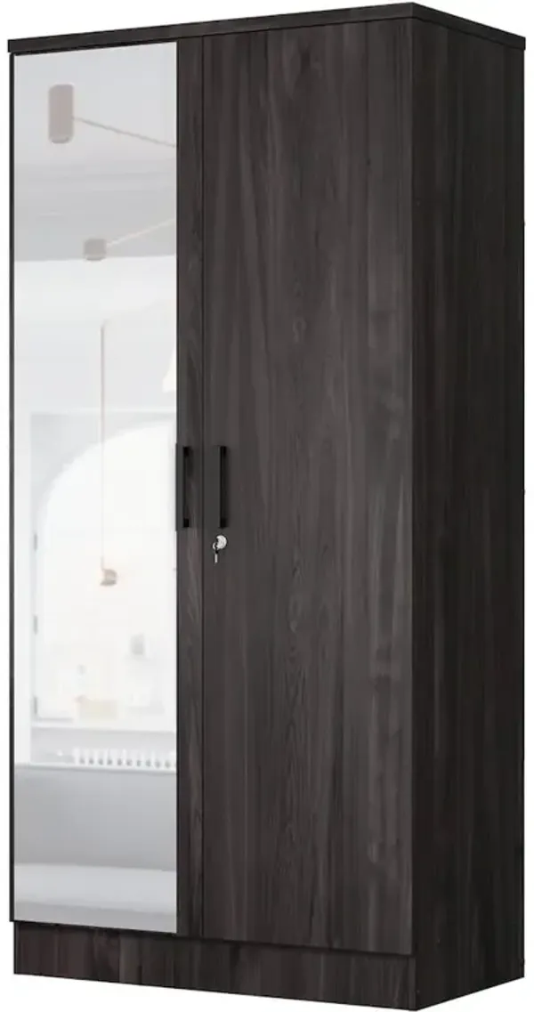 Two Door Armoire Wardrobe with Mirror