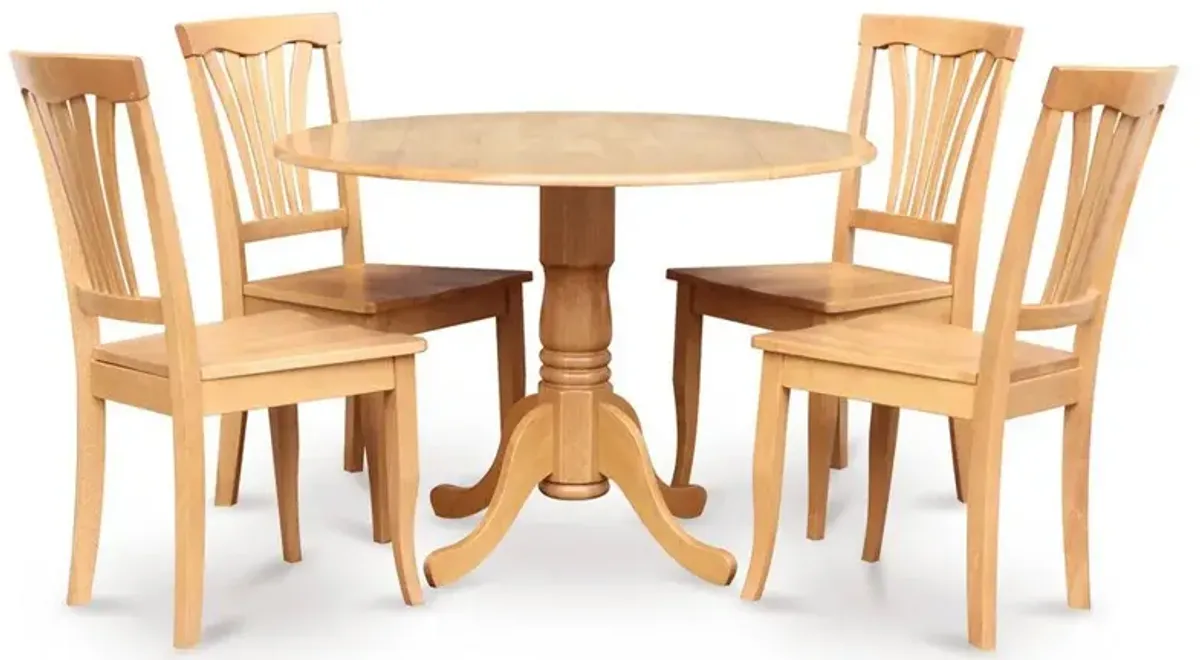 5 PC Kitchen Table set-drop leaf Table and 4 dinette Chairs