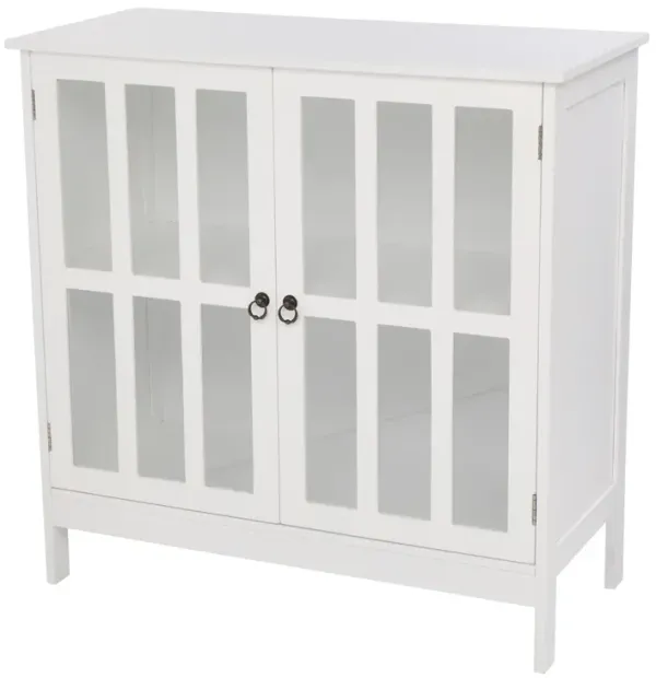 Transparent Double Door Side Cabinet Modern Storage for Living Room, Bedroom, or Office