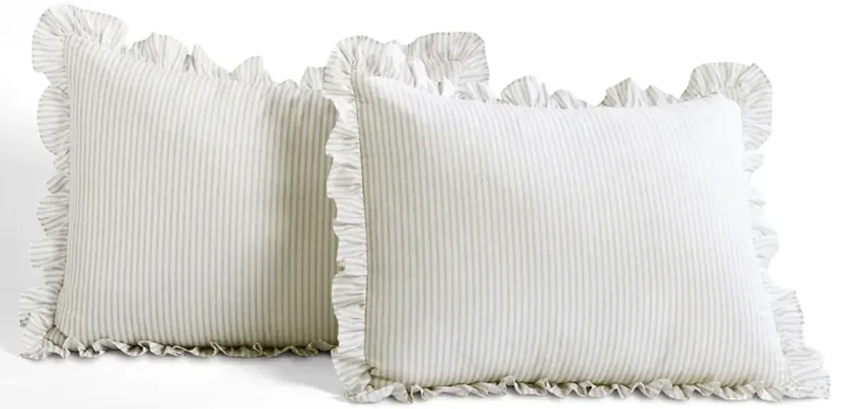 Ticking Stripe Bedspread 3Pc Set