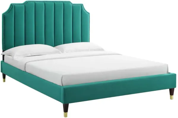 Modway - Colette Queen Performance Velvet Platform Bed