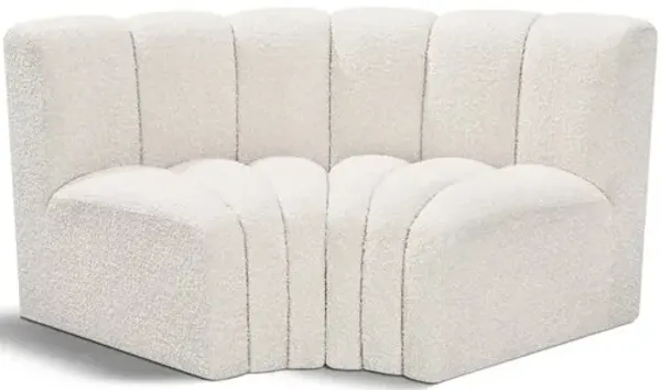 Meridian Furniture Arc Cream Boucle Fabric Modular Sofa