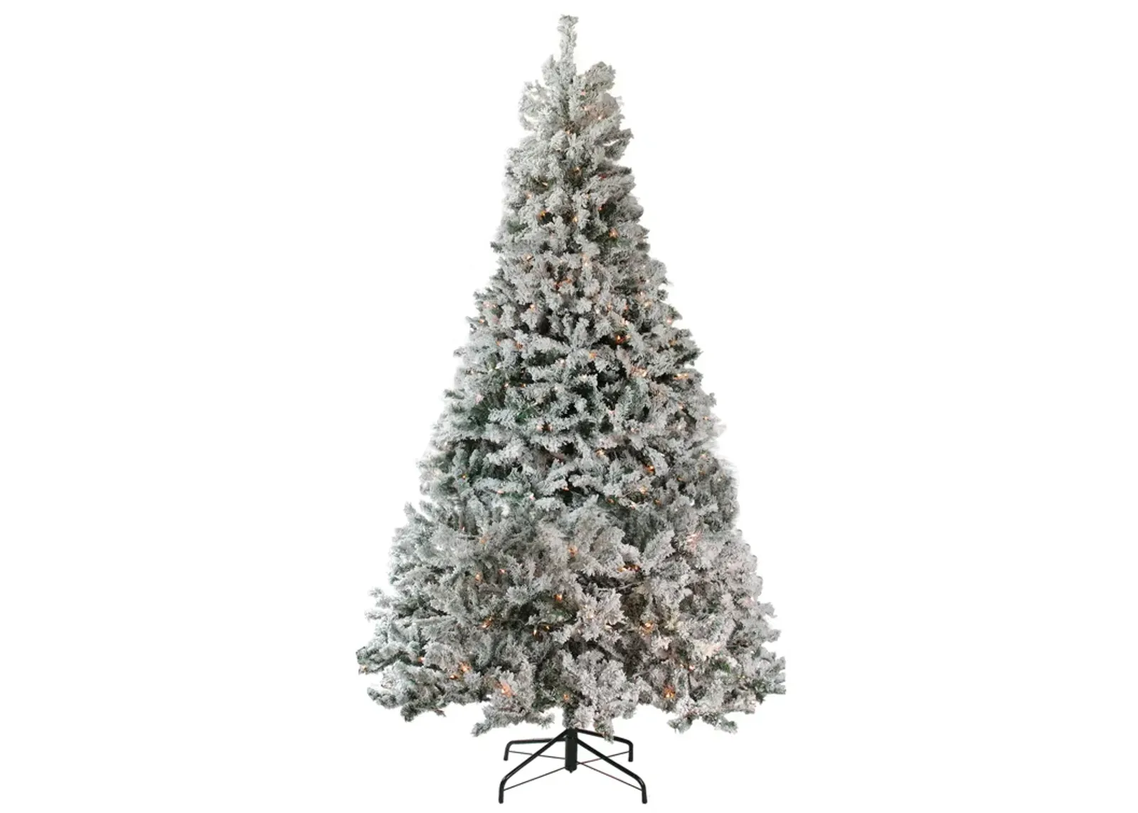 6.5' Pre-Lit Flocked Pine Medium Artificial Christmas Tree - Clear Lights