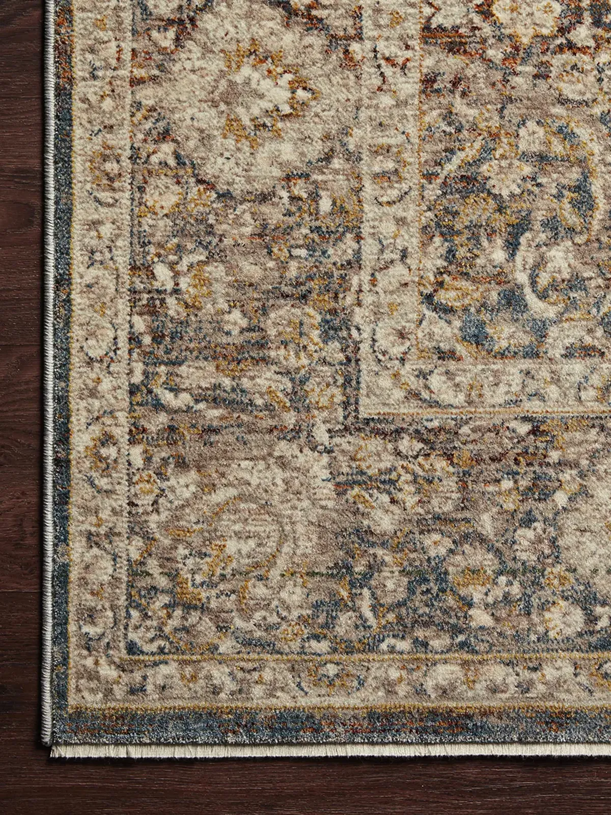 Lourdes LOU08 Charcoal/Ivory 7'10" x 10' Rug