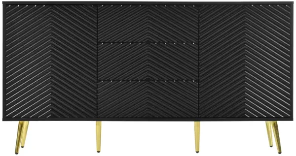 Merax Modern Sideboard with Geometric Line Design