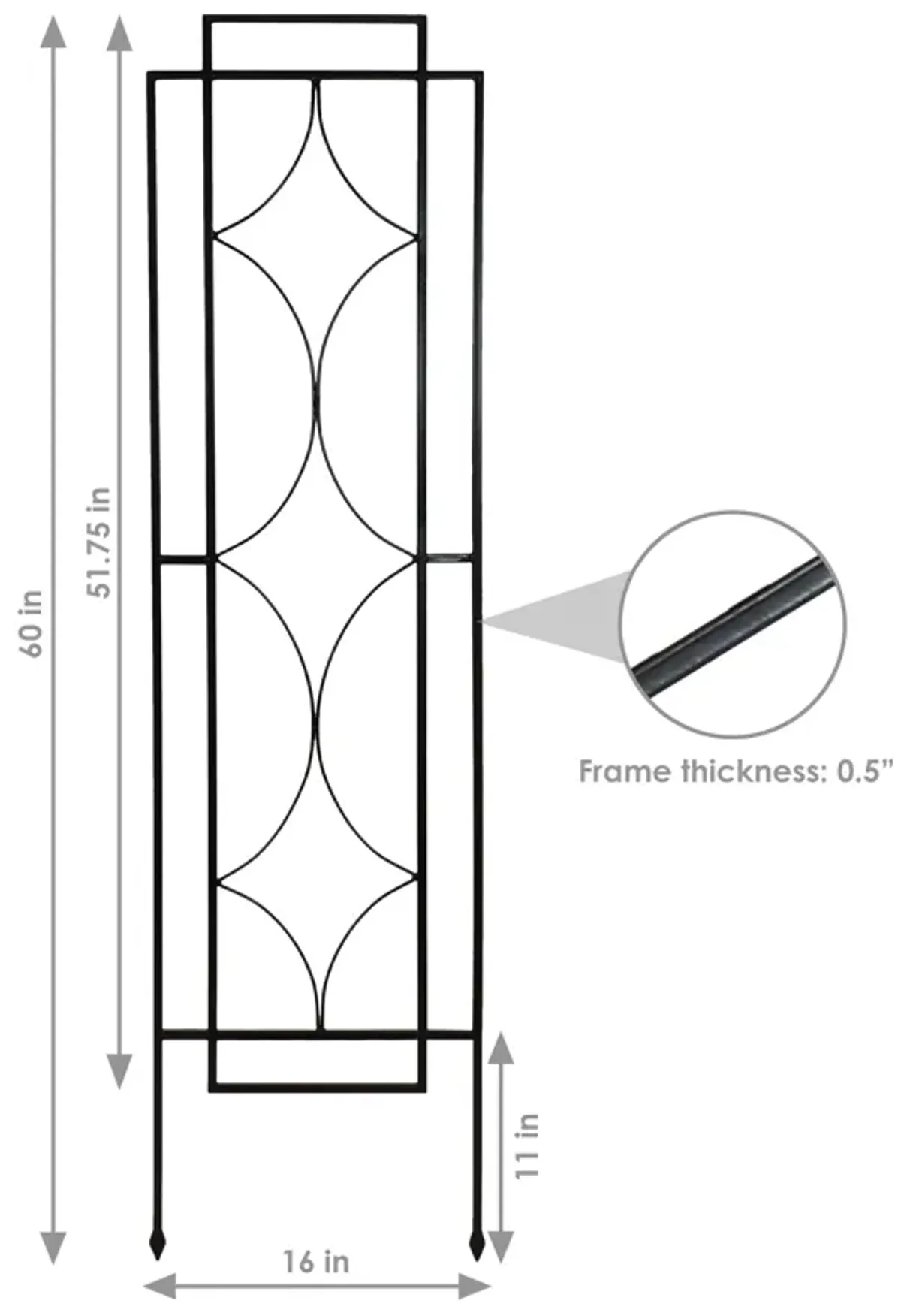 Sunnydaze Steel Chic Diamonds Garden Plant Support Trellis - Set of 2