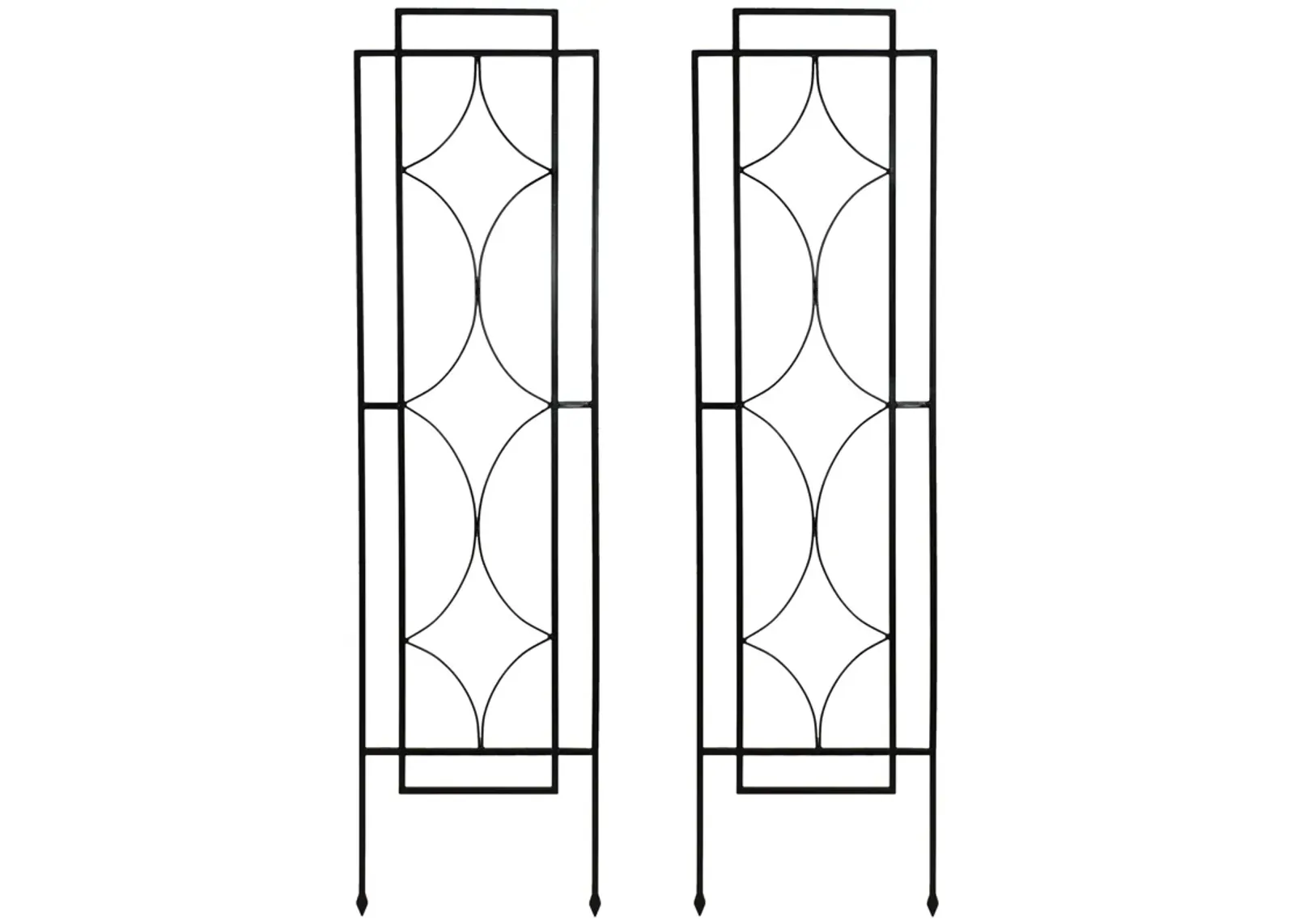 Sunnydaze Steel Chic Diamonds Garden Plant Support Trellis - Set of 2