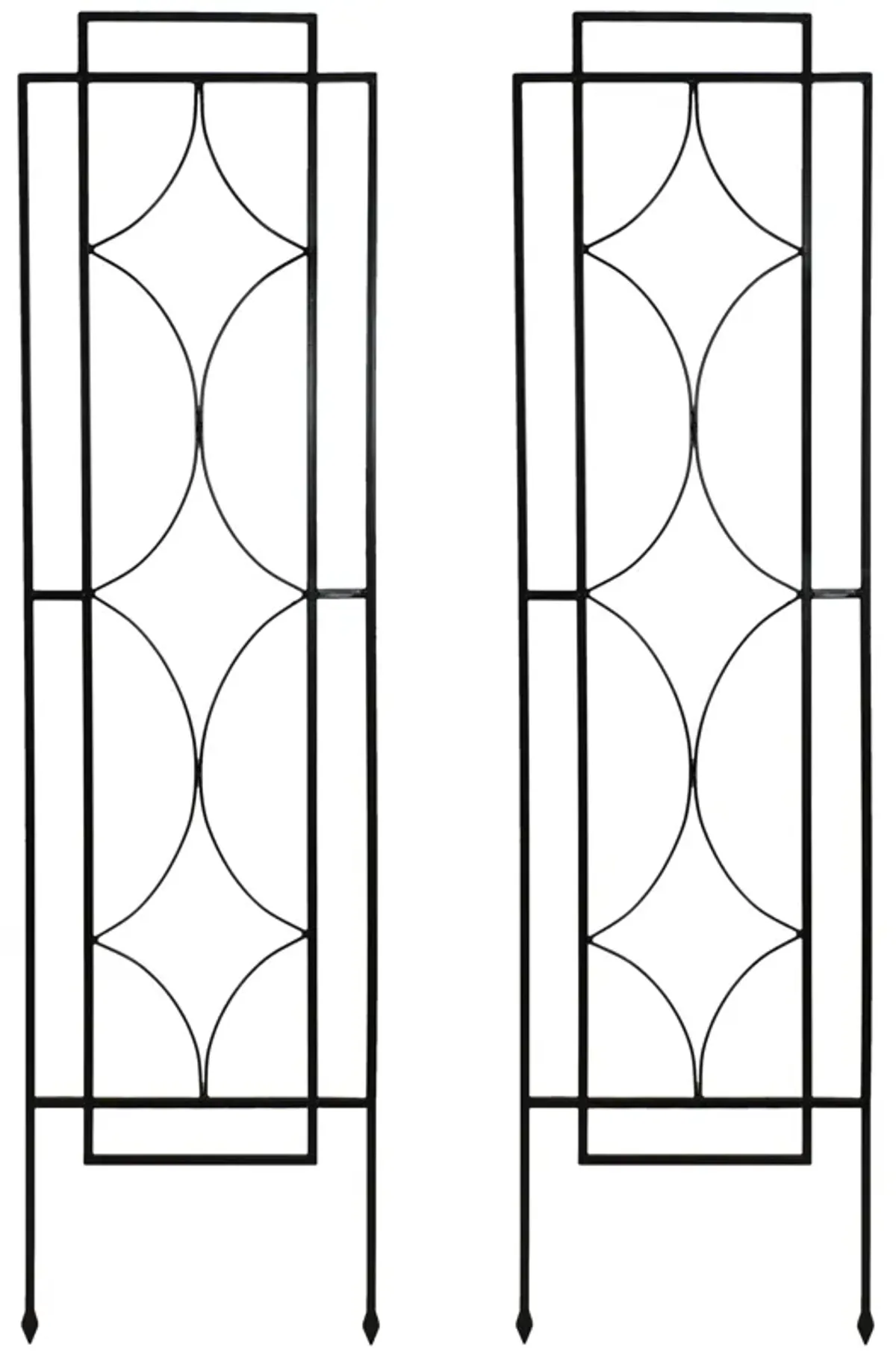 Sunnydaze Steel Chic Diamonds Garden Plant Support Trellis - Set of 2