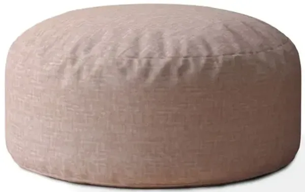 Hivvago 24" Pink Cotton Round Pouf Ottoman