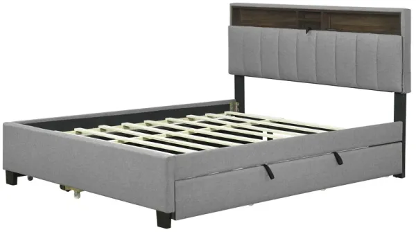 Merax Platform Bed with Storage Headboard
