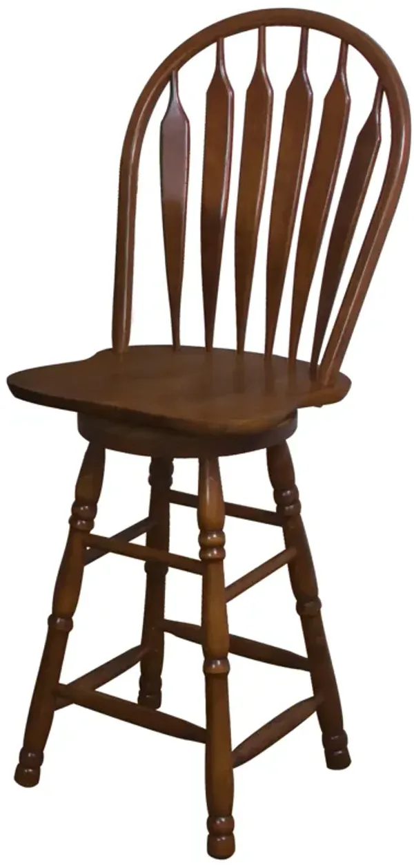 Oak Echo Selections 50 in. High Back Wood Frame 30 in. Seating Swivel Bar Stool