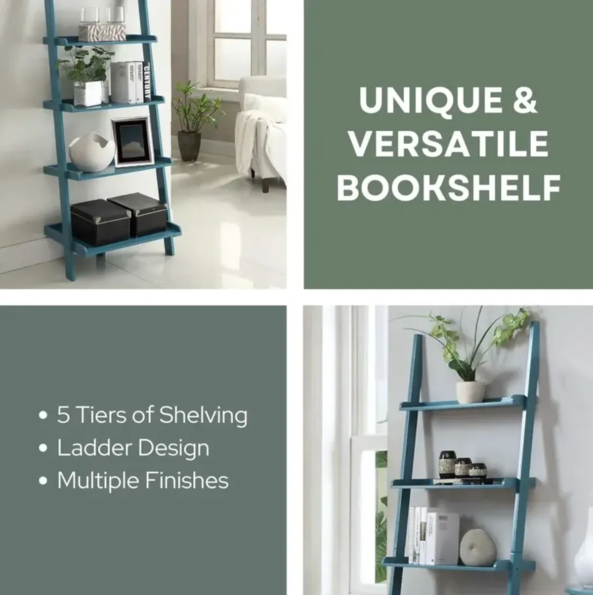 Convience Concept, Inc. French Country Bookshelf Ladder