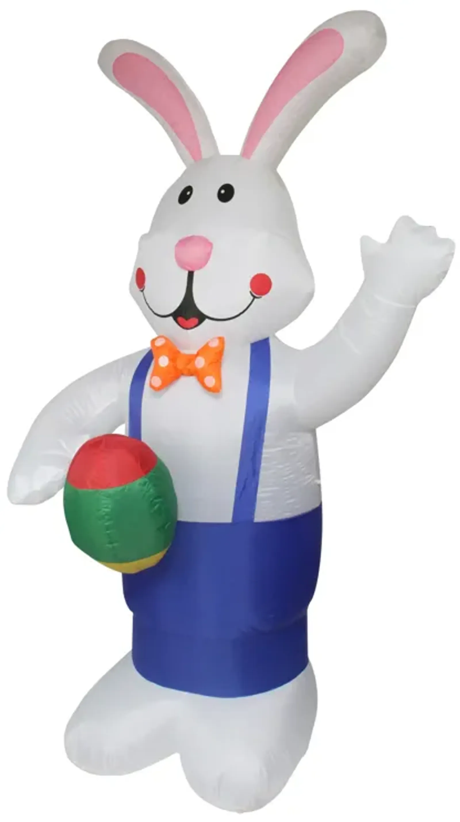 7' Inflatable Lighted Standing Easter Bunny with Eggs Outdoor Decoration