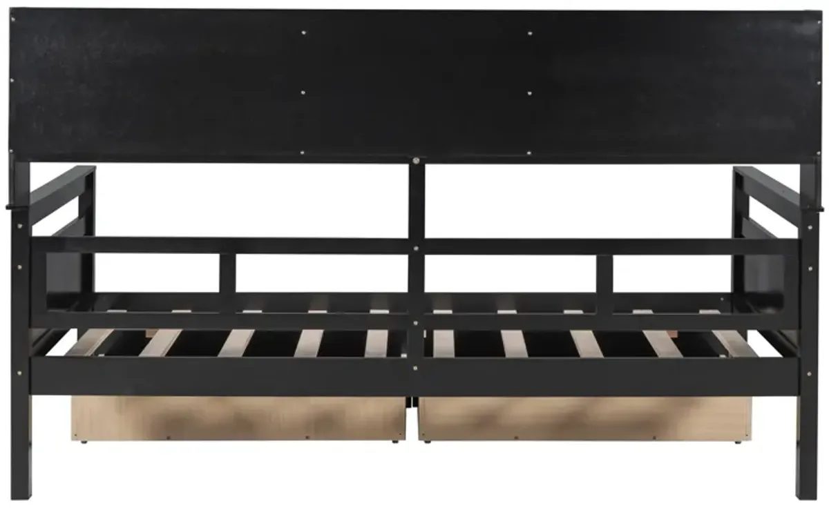 Merax Modern Daybed Bed with  Storage Shelves