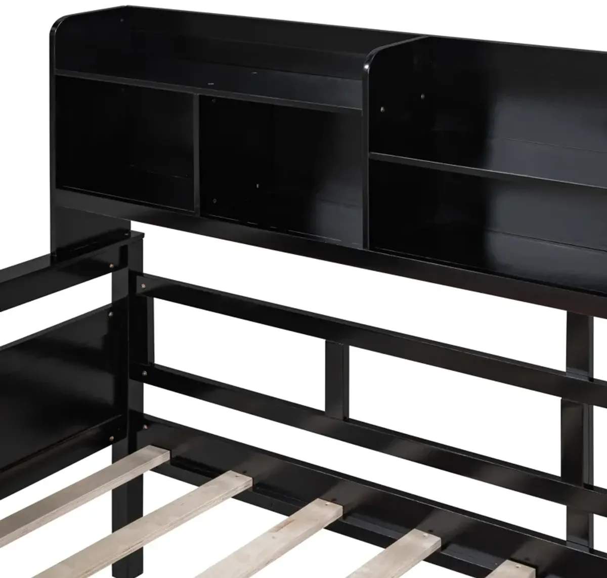 Merax Modern Daybed Bed with  Storage Shelves