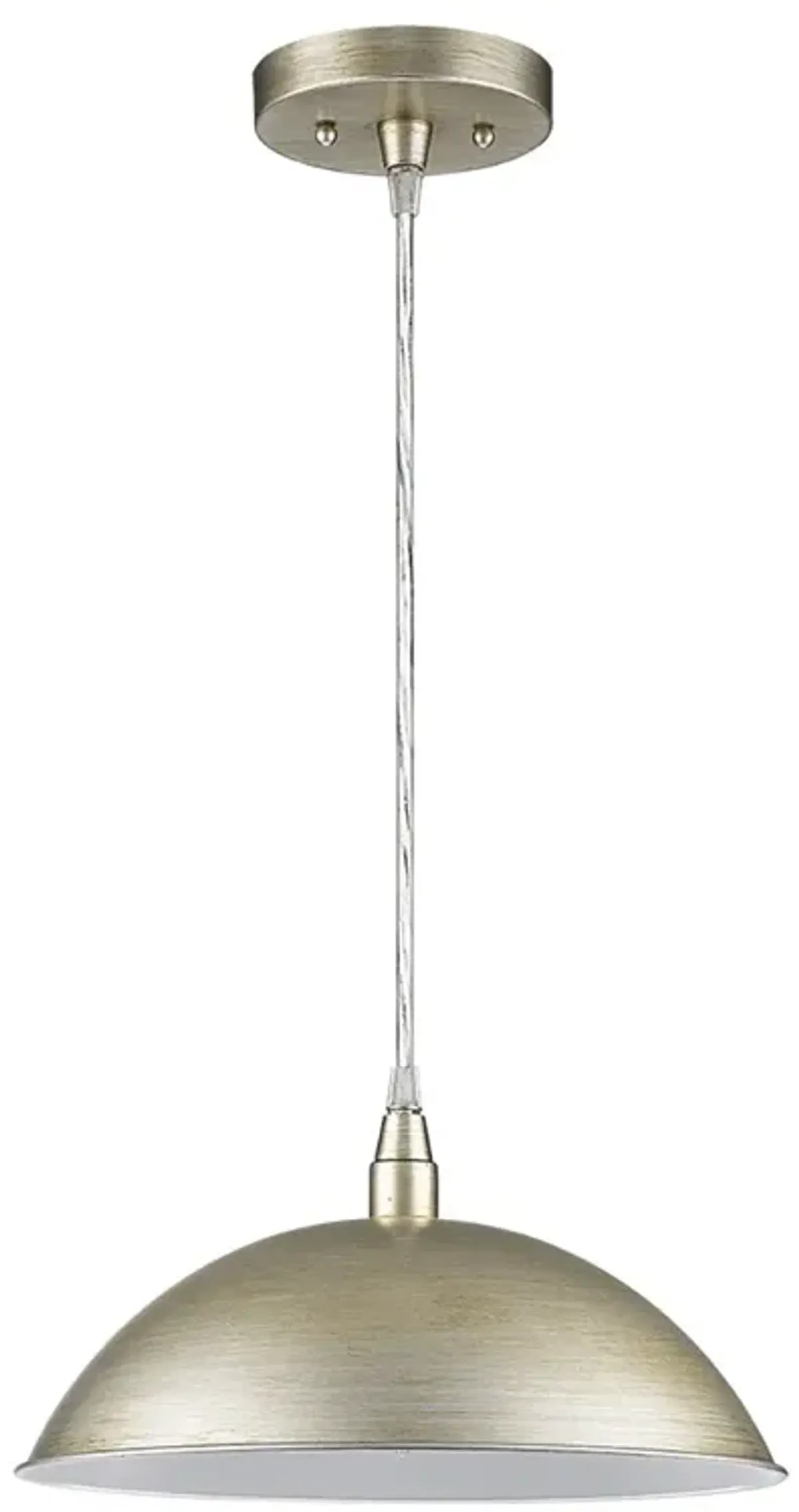 Hivvago Silver Metal Hanging Light with Dome Shade