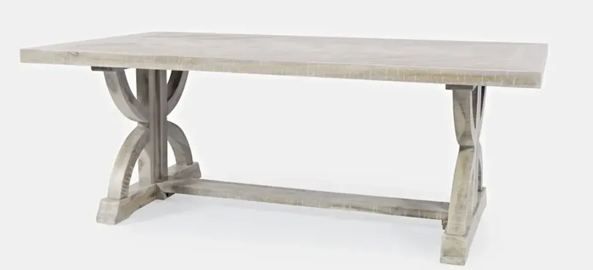 Jofran Fairview Transitional Herringbone Distressed Acacia Coffee Table