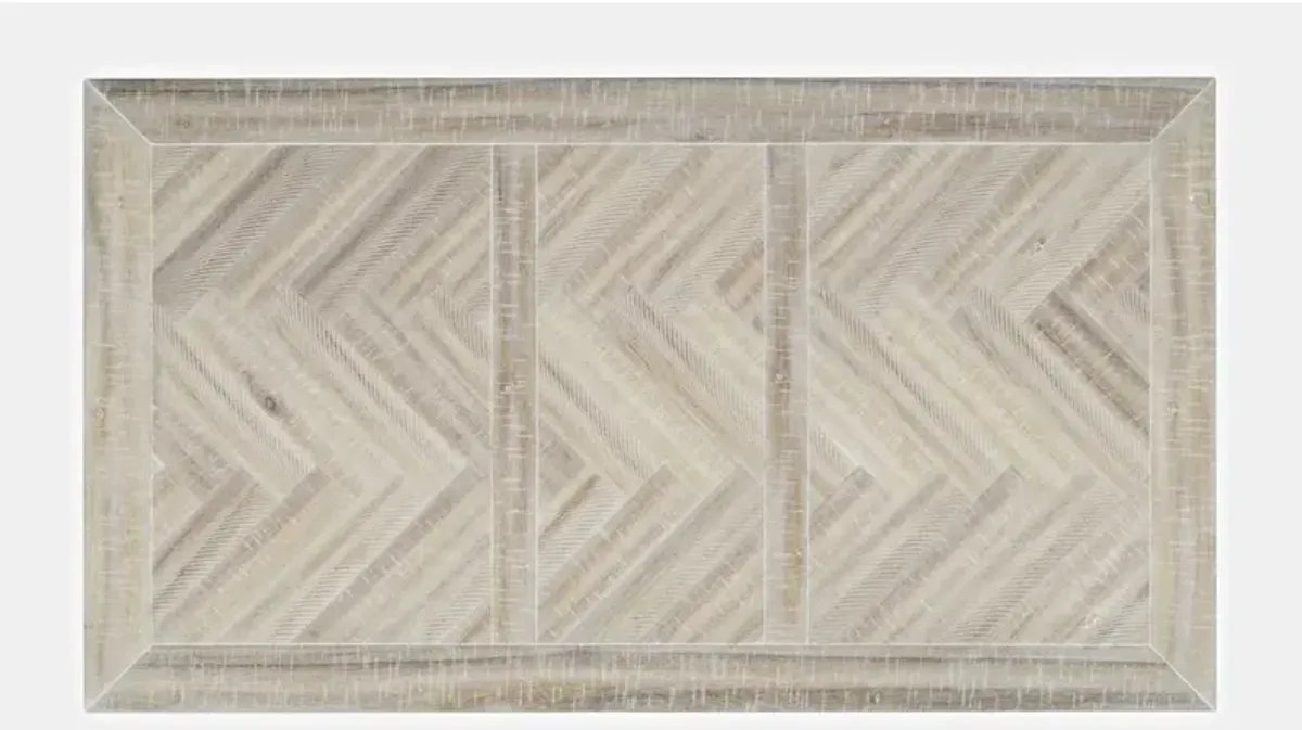 Jofran Fairview Transitional Herringbone Distressed Acacia Coffee Table