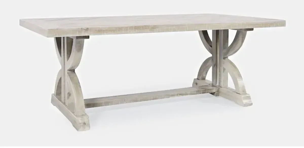 Jofran Fairview Transitional Herringbone Distressed Acacia Coffee Table