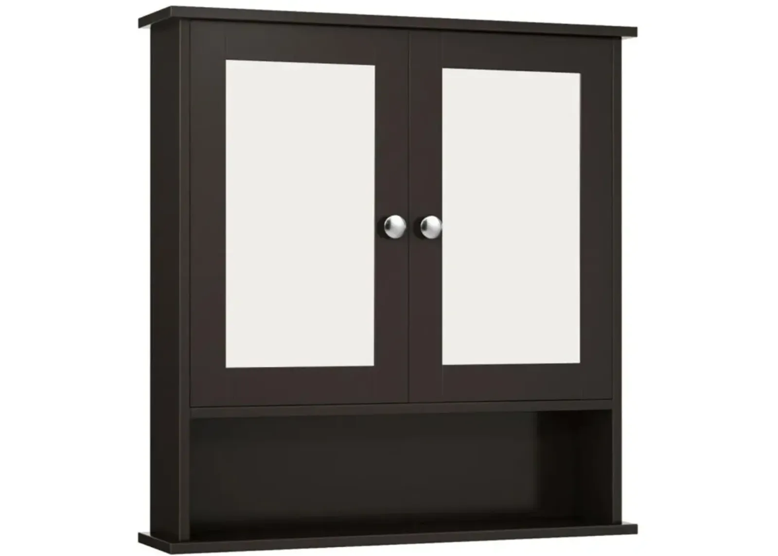 Hivvago Double Door Wall-Mounted Bathroom Mirror Cabinet with Storage Shelf