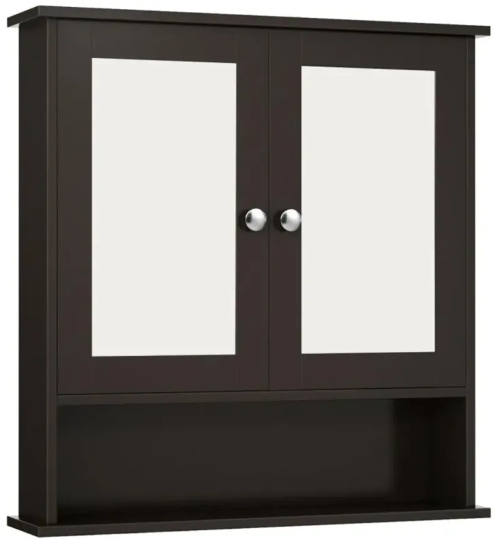 Hivvago Double Door Wall-Mounted Bathroom Mirror Cabinet with Storage Shelf