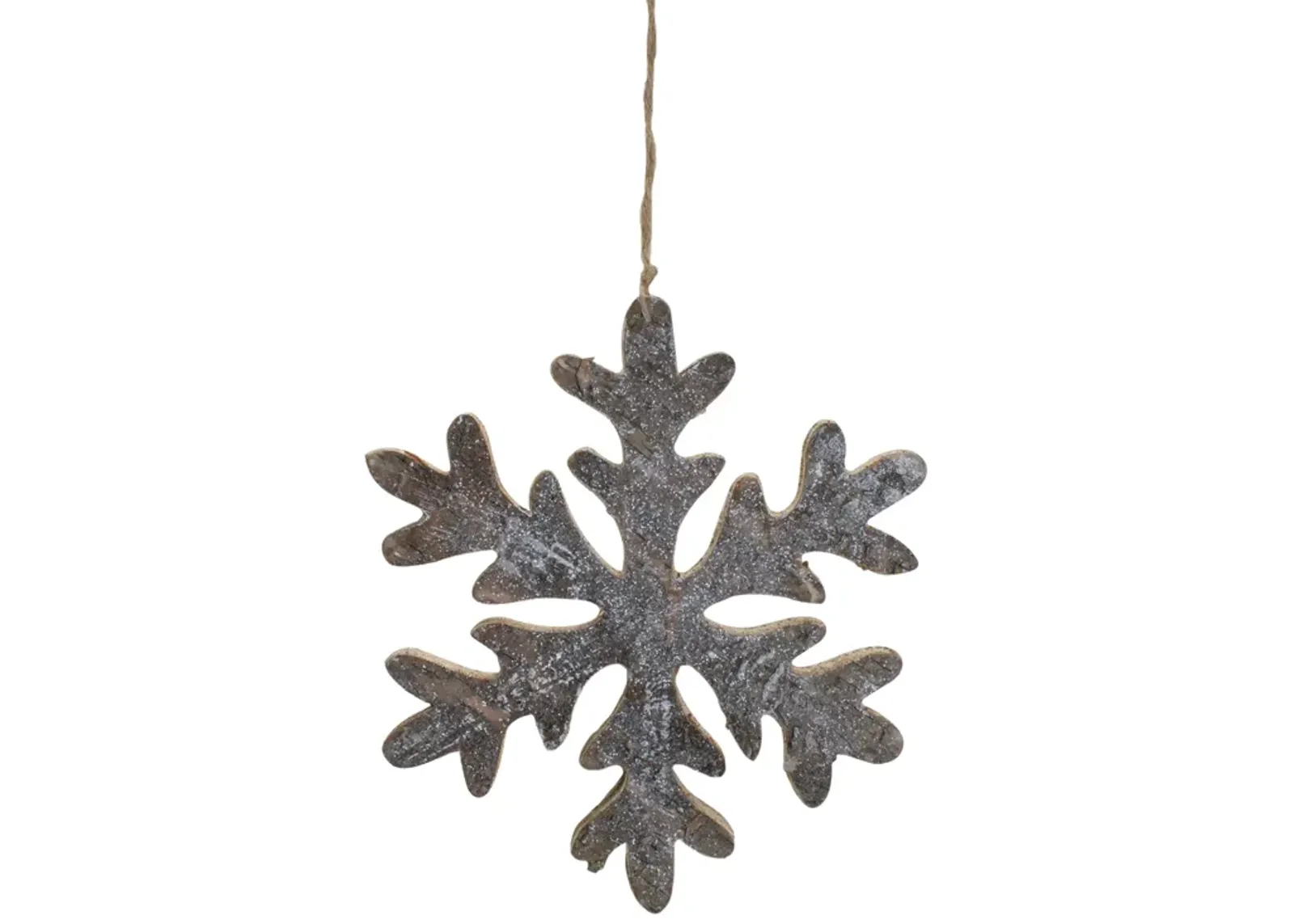 10" Metallic Silver and Gold Wooden Snowflake Christmas Ornament