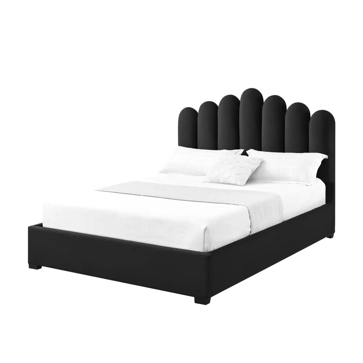 Inspired Home Goldy Velvet Platform Bed