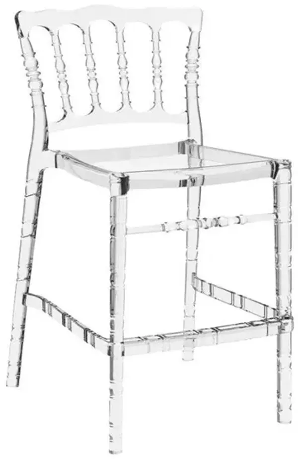 Belen Kox Polycarbonate Bar Stool, Transparent Clear, Set of 2, Belen Kox