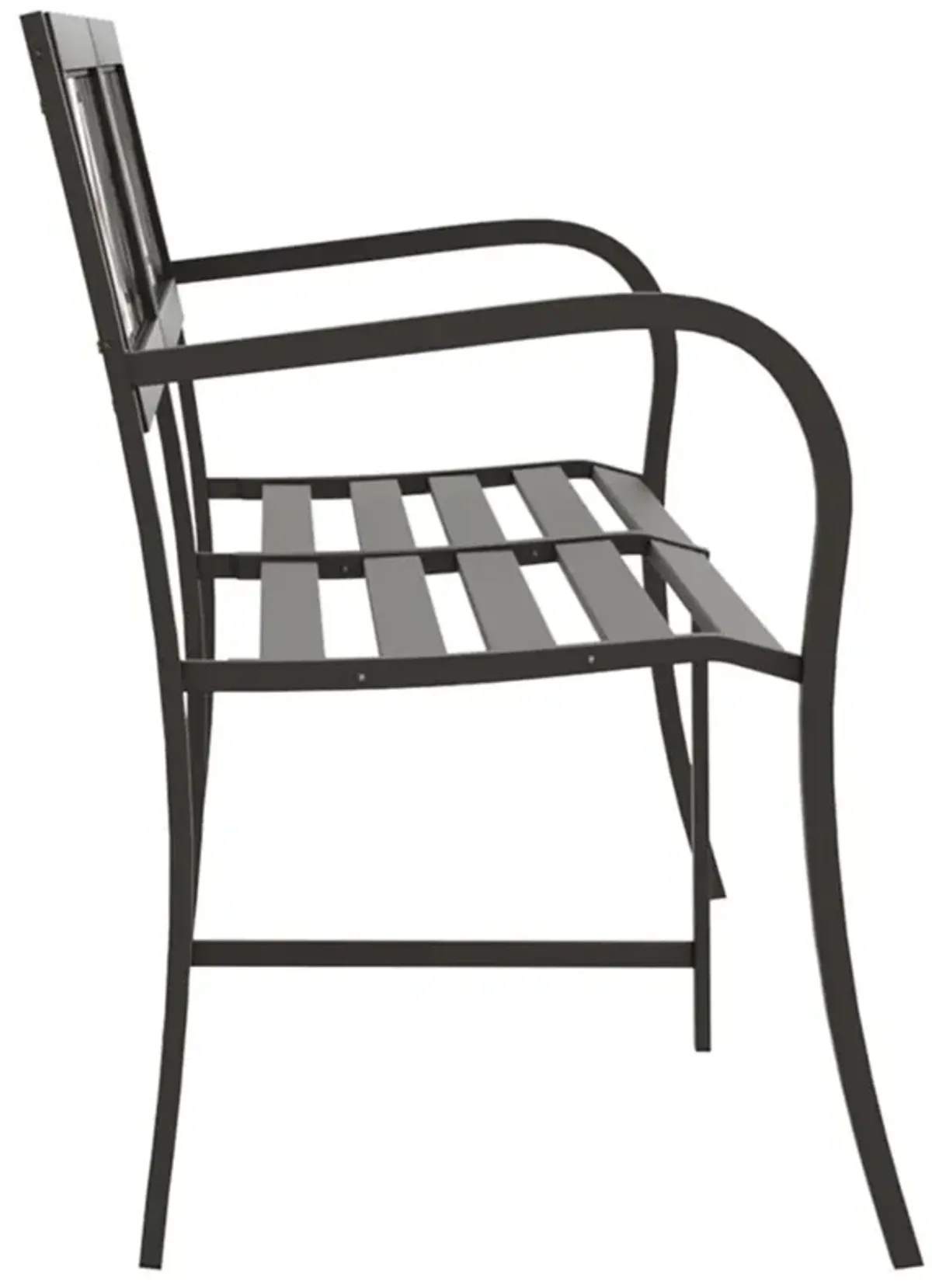 vidaXL Twin Patio Bench 96.9" Black Steel