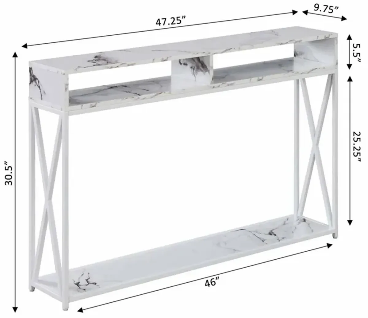 Convenience Concepts Tucson Deluxe Console Table with Shelf, R4-0545