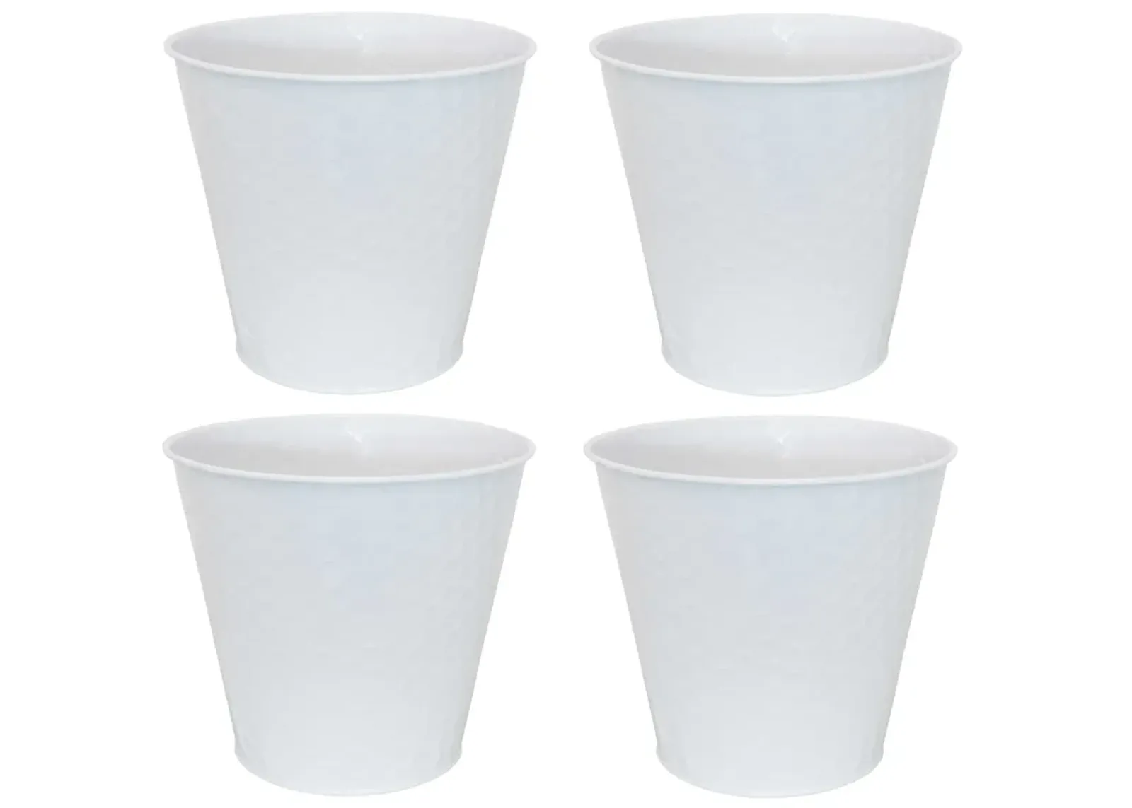 Sunnydaze Set of 4 Steel Buckets with Hexagon Pattern