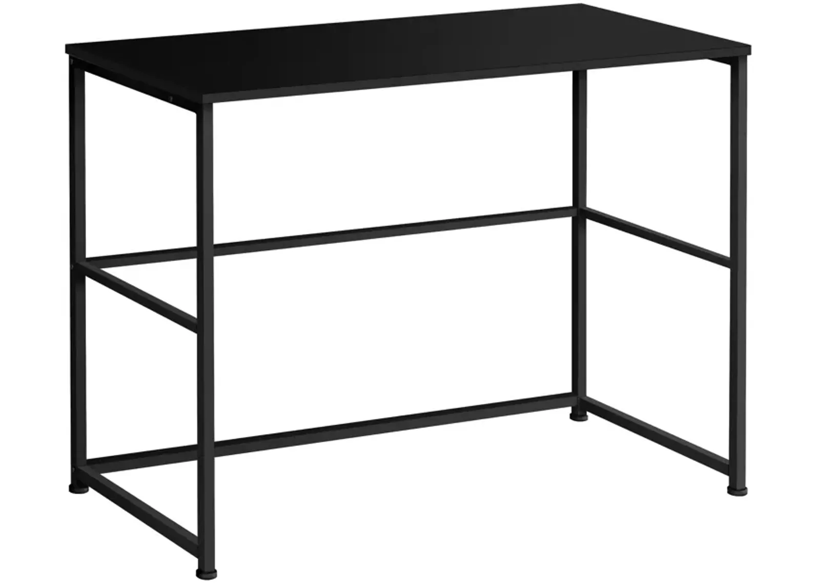 Monarch Specialties I 7776 Computer Desk, Home Office, Laptop, Left, Right Set-up, Storage Drawers, 40"L, Work, Metal, Laminate, Black, Contemporary, Modern