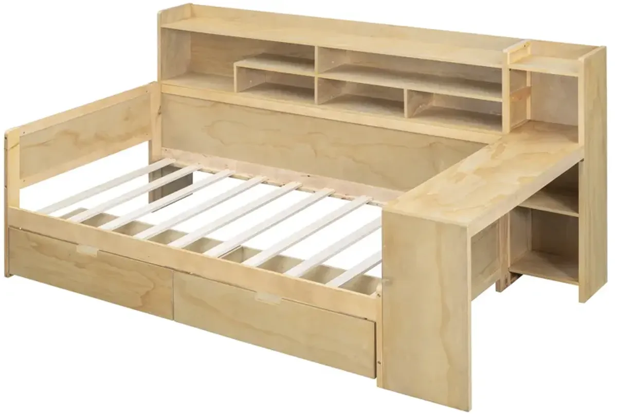 Merax  Daybed with Storage Shelves