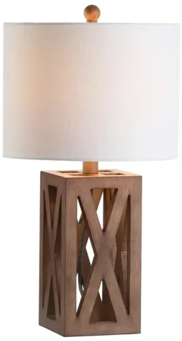 Stewart Farmhouse Wood LED Table Lamp
