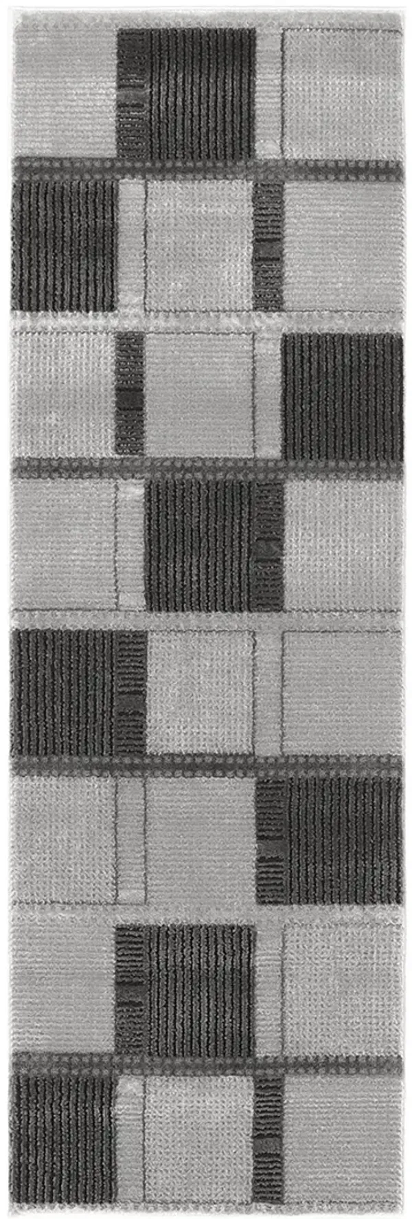 Nordic NRC09 Gray/Black 2' x 6' Rug