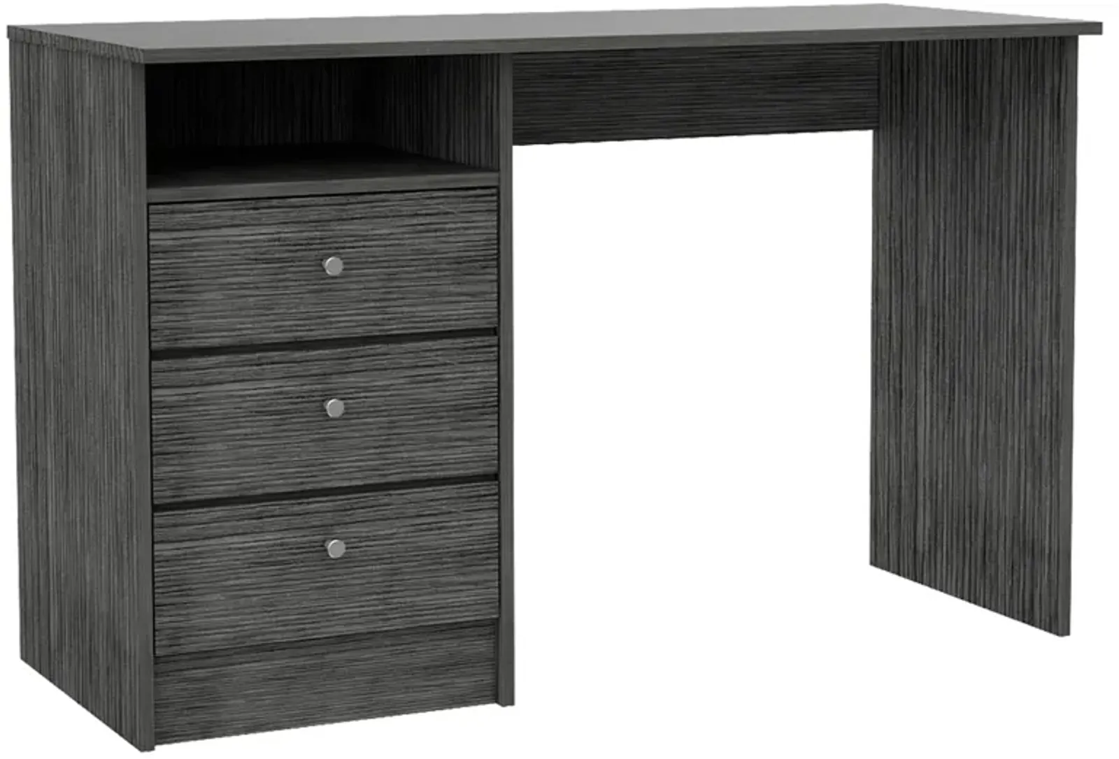 Andalucia 3 Drawer Computer Desk, One Shelf -Smokey Oak