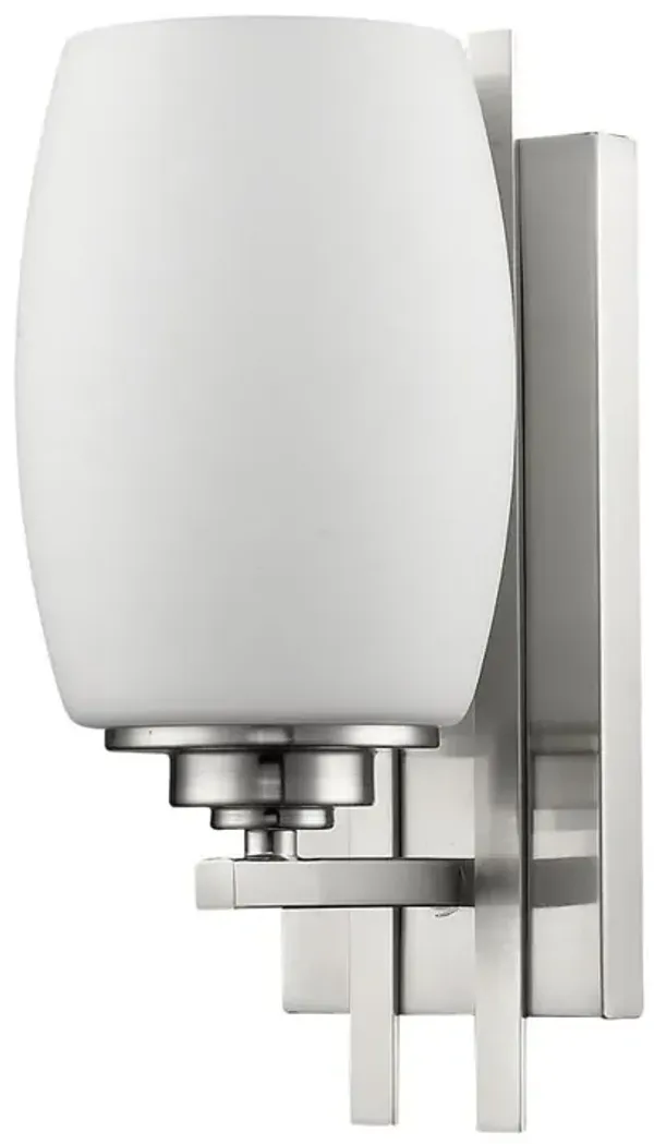 Hivvago Geometric Silver Wall Sconce with Frosted Glass Shade