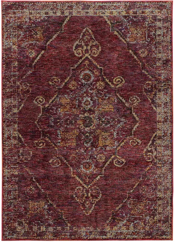 Andorra 6'7" x 9'6" Red Rug