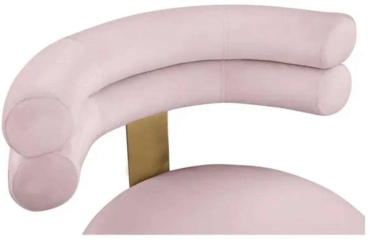 Meridian Furniture Fitzroy Pink Velvet Dining Chair, Set of 2