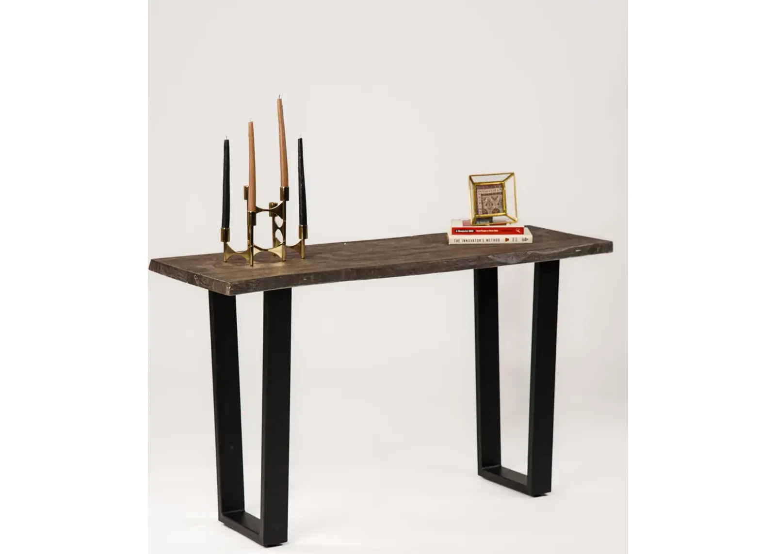 Handmade Eco-Friendly Vintage Acacia Wood & Iron Aston Black Rectangle Table 50"x30"x18" From BBH Homes