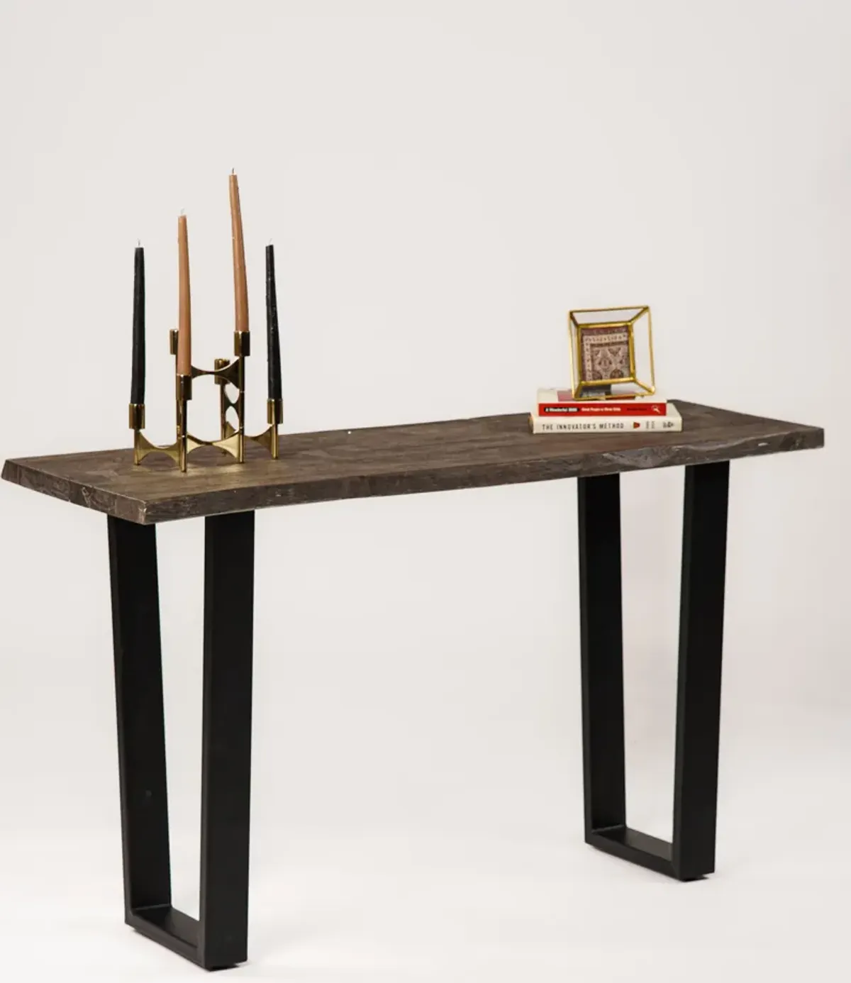 Handmade Eco-Friendly Vintage Acacia Wood & Iron Aston Black Rectangle Table 50"x30"x18" From BBH Homes