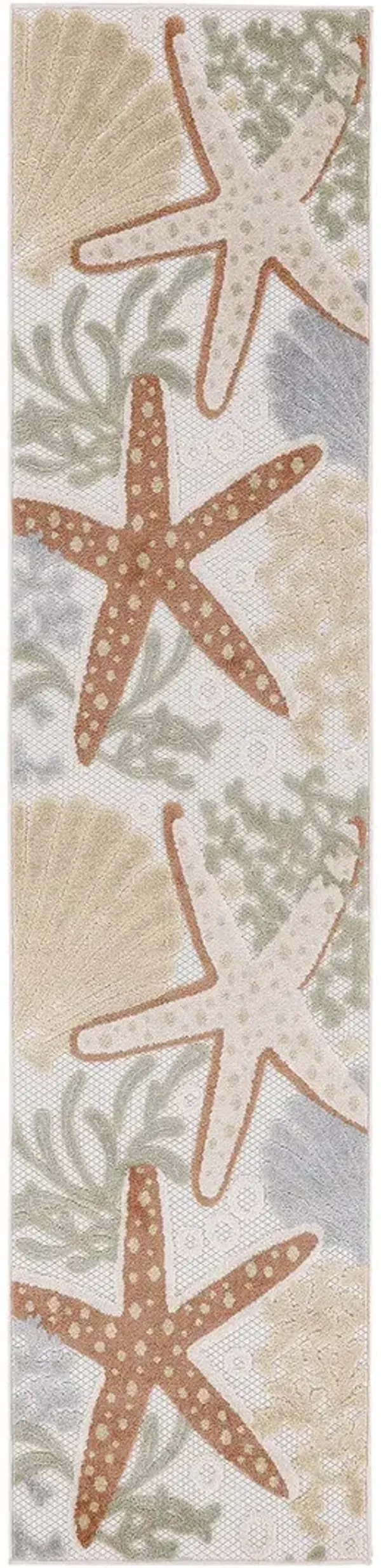 Aloha ALH24 Ivory/Multicolor 2'3" x 8' Rug