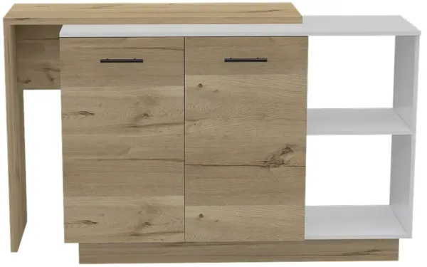 Streamdale Chesterfield 2-Shelf 1-Drawer 3-Division Kitchen Island White