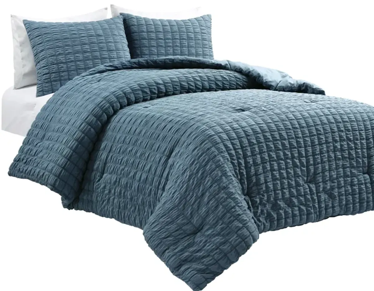 Crinkle Textured Dobby Comforter 3-Pc Set