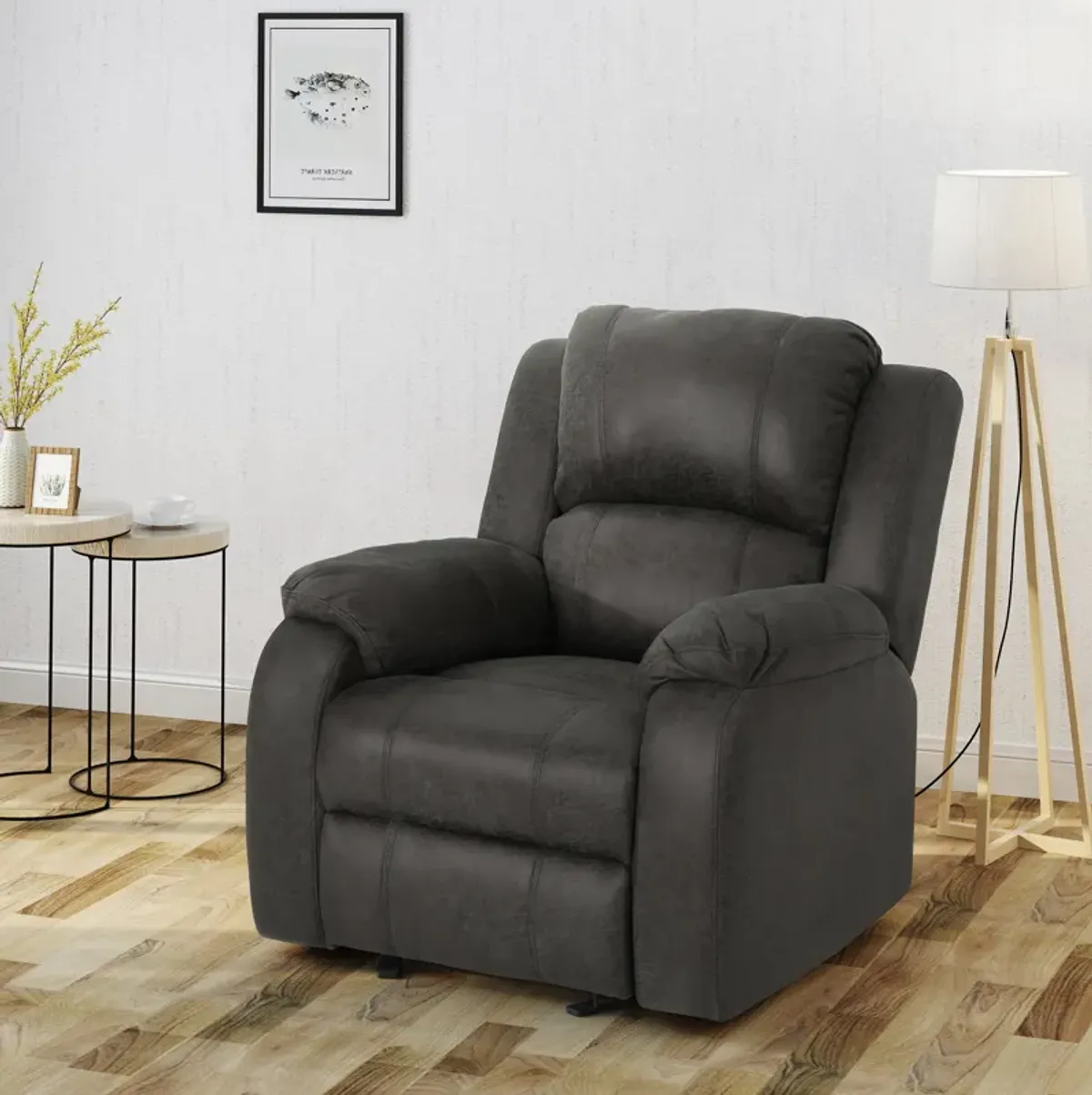 Merax Linen Fabric Manual Recliner Chair