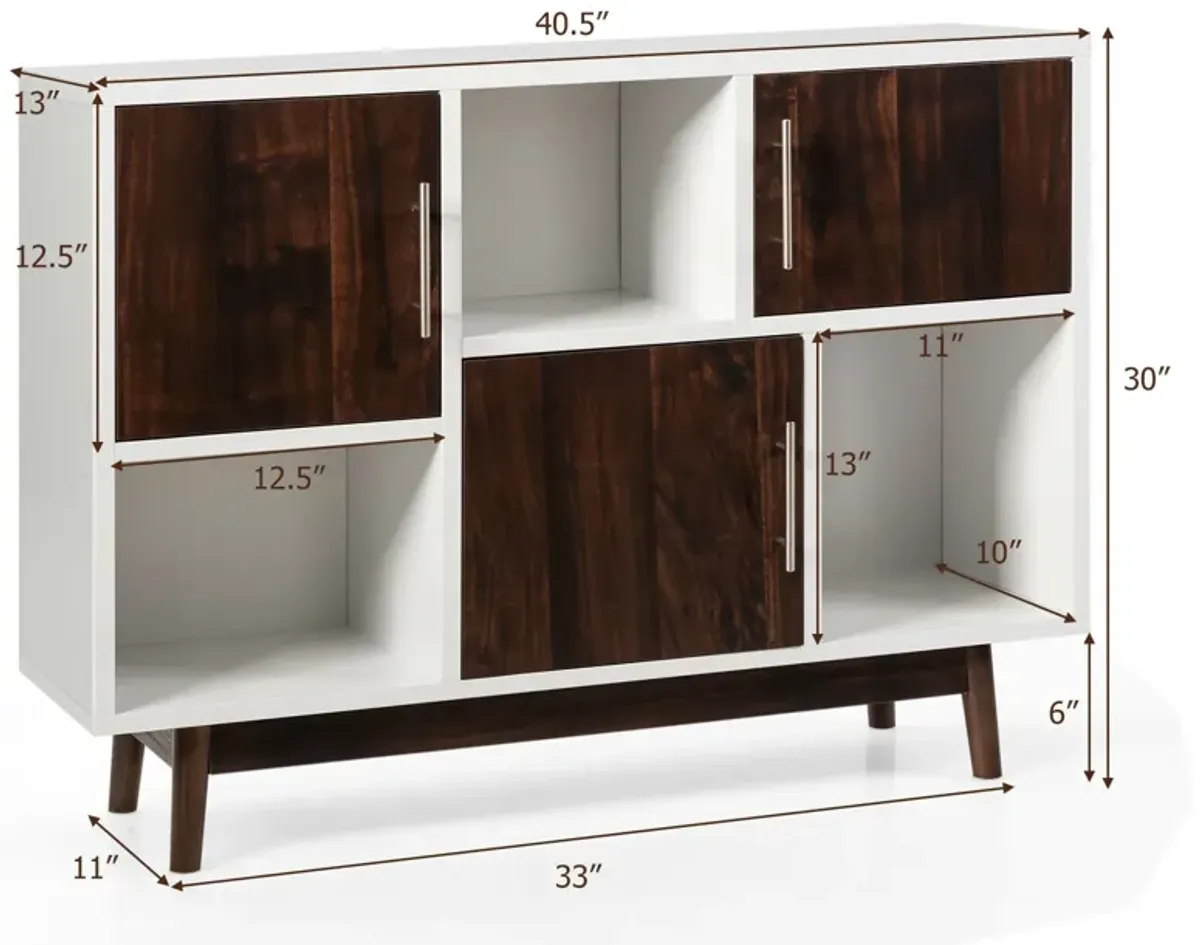 Wood Display Sideboard Storage Cabinet with Storage Compartments