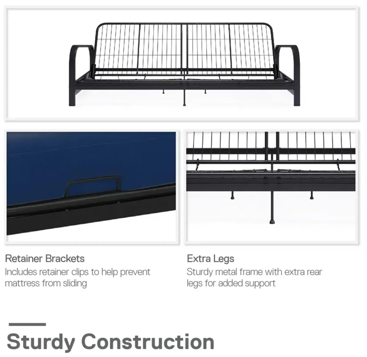 Egan Metal Arm Futon