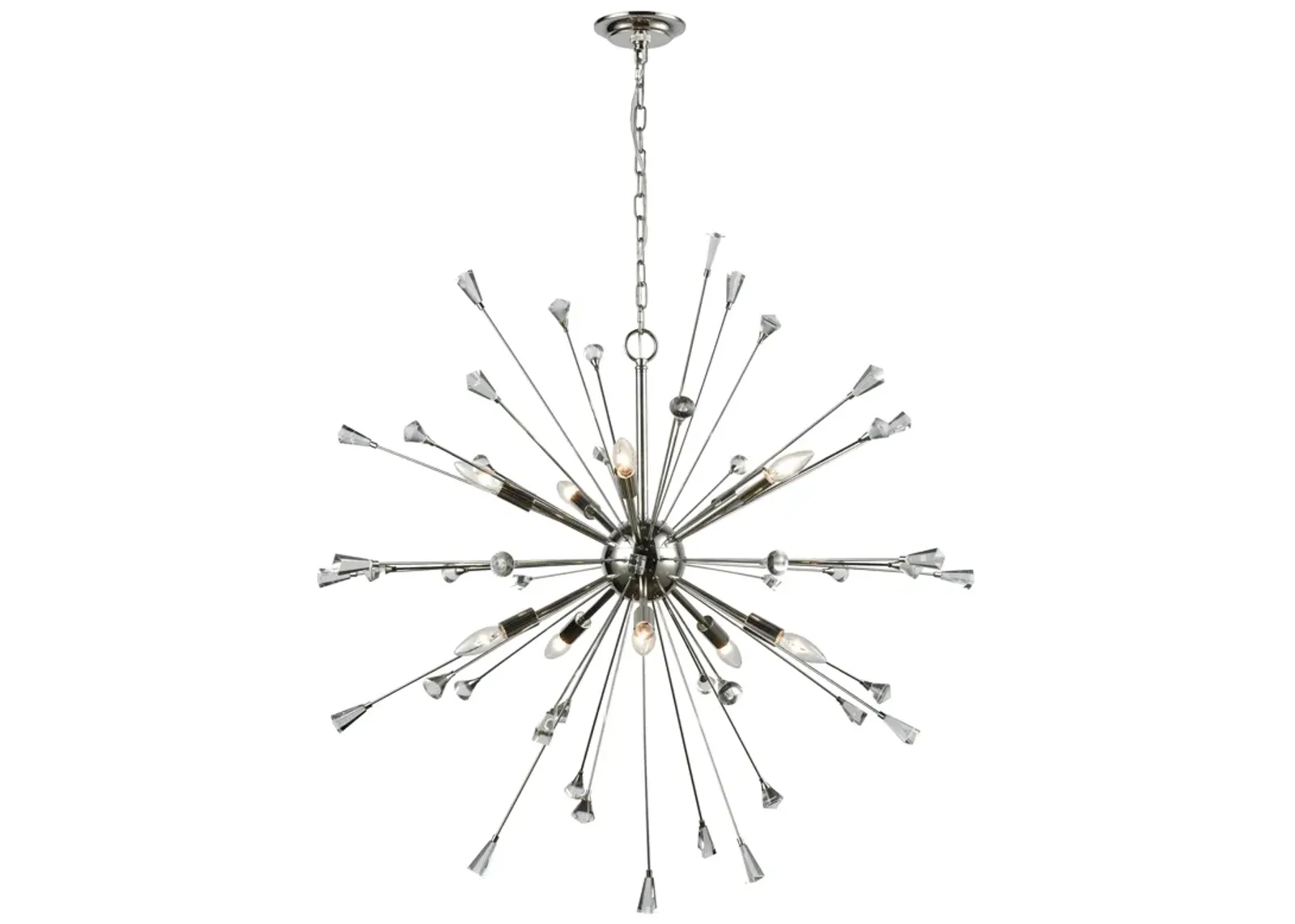 Sprigny 38'' Wide 10-Light Silver Chandelier